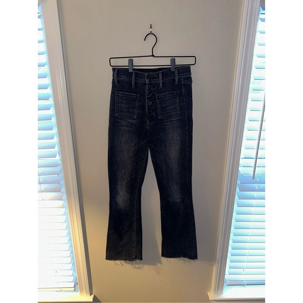 MOTHER jeans The Patch Pocket Hustler Ankle Fray in Leave the Light on 25